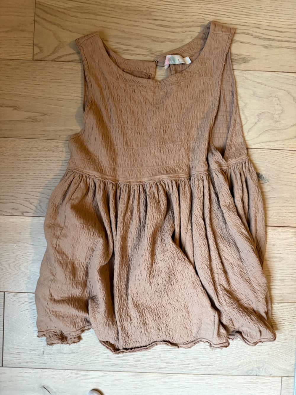 Free People Mini Dress in Warm Tan